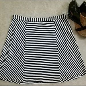 Michael Kors Striped Skater Skirt